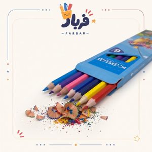 مداد رنگی 6 رنگ کسری مقوایی